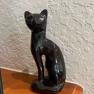 MCM Black Ceramic Cat Figurine